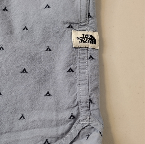 The North Face Blue Patterned Short Sleeve Button Down Shirt Sz XXL - Picture 9 of 13